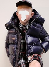 595.00  BURBERRY Boys Josiah Icon  Hooded Puffer Coat Jacket 10 12 14