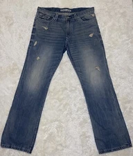 Mens Express Jeans Kingston Classic Fit Boot Cut Distressed Measures 39X34