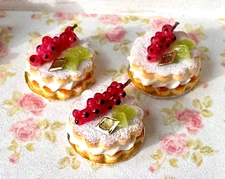 French Cream-Filled Red Current Sable  Cookie/Biscuit 12th Scale Miniature Food