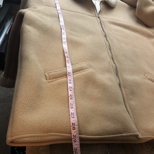 Jennifer Moore Nordic Wear Fleece Jacket Coat Beige Outer/White Inside Size XL - Picture 10 of 12