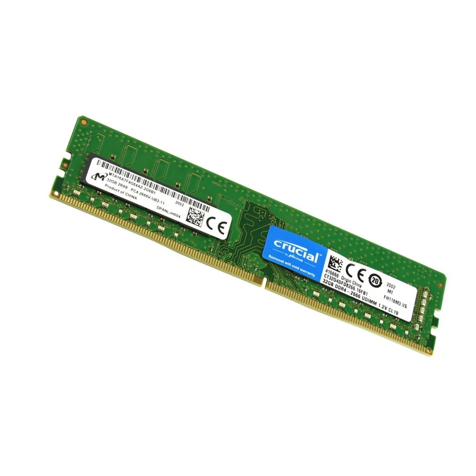 New Crucial 128GB 4X 32GB DDR4 2666MHz PC4-21300 UDIMM Memory Ram CT32G4DFD8266 - Image 3 of 4