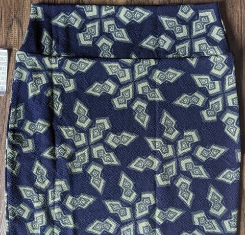 Brand New LulaRoe "Cassie" Small Women's Skirt-Textured Navy Geometric Print NWT - Picture 9 of 12