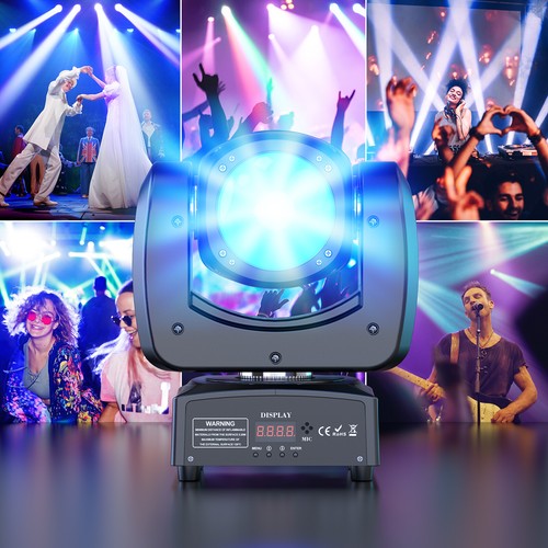 150W RGBW Beam Stage Lighting LED DMX Moving Head Light Sound Activated US - Picture 3 of 16