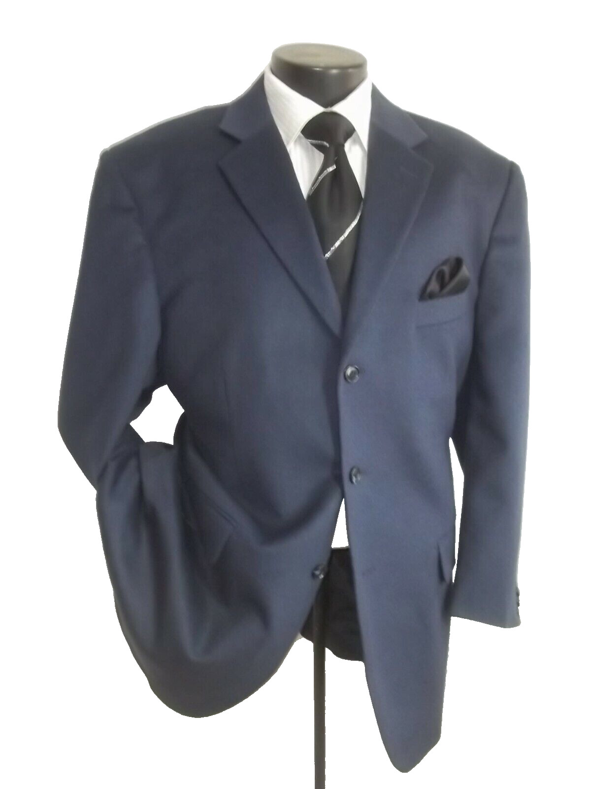 ## John Alexander Solid Blue 3Button Side Vents C… - image 2