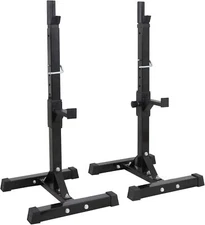  F2C Max Load 550Lbs Pair of Adjustable 41"-66" Rack Sturdy Steel Squat Barbell 