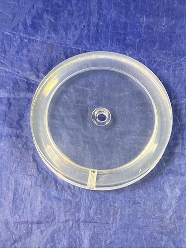 CLEAR ACRYLIC LAMP BASE 6” DIAMETER WITH CORD HOLE, VINTAGE LUCITE - Picture 7 of 11