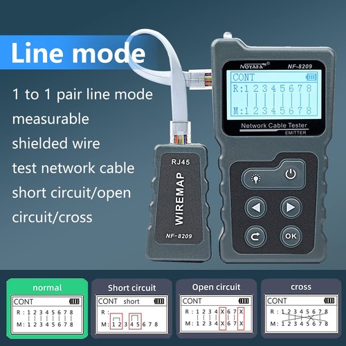 NF8209 Advanced Network Cable Tester with LCD Display All-in-One LAN Checker POE - Picture 5 of 8