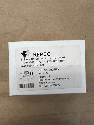 #ad Repco 9251CW Size 5 1 Pole Replaces Westinghouse A200 Series $350.00
