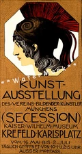 Secession 1904 Kunst Ausstellung Krefeld DE Vintage Poster Print Retro Style Art