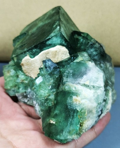 NATURAL High Unique Larger Particles transparency Green FLUORITE Specimen - Picture 6 of 12