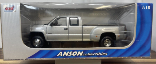 1:18 Anson Chevy Silverado 3500 Dually SILVER Diecast NEW In Box SEALED