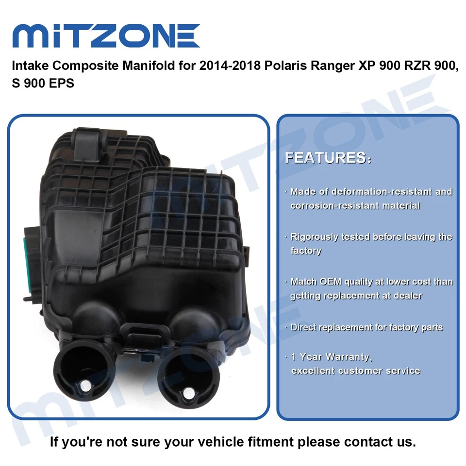 Colector compuesto de admisión para Polaris Ranger XP 900 RZR 900 2014-2018, S 900 EPS Foto 2 de 4