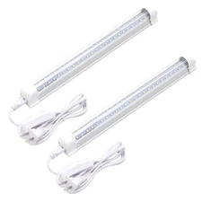 1FT Led Tube Light, 6000k Cool White, 9W Utility Shop Light W/ Power Cord 2-Pack