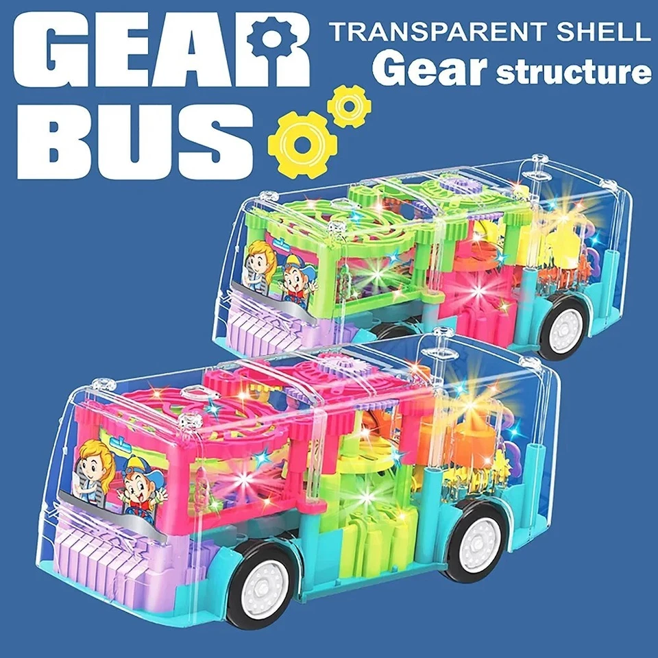 Big Size Transparent Vehicle Toy Bump and Go 3D Flashing LED Lights and Musical - Image 4 of 4