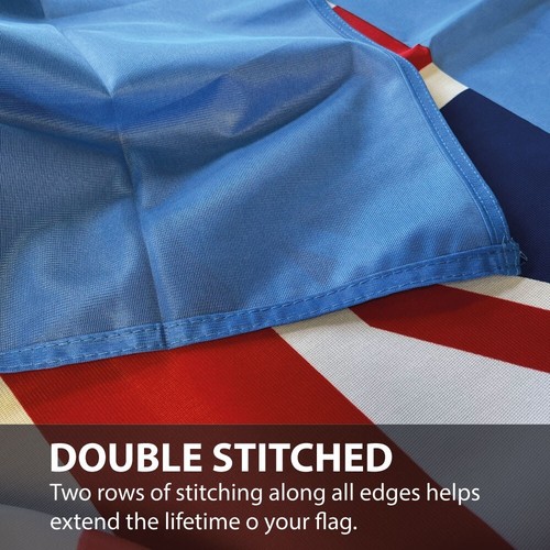 Heavy Duty 5ft x 3ft RAF Ensign Flag 110D Knitted Polyester + 2 Flagpole Clips - Picture 6 of 14