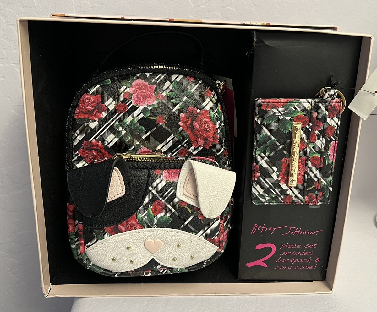 Betsey Johnson Floral & Plaid Puppy Mini Backpack NWOT Betsey Johnson Mini Backpacks for Women for sale | eBay main image 3