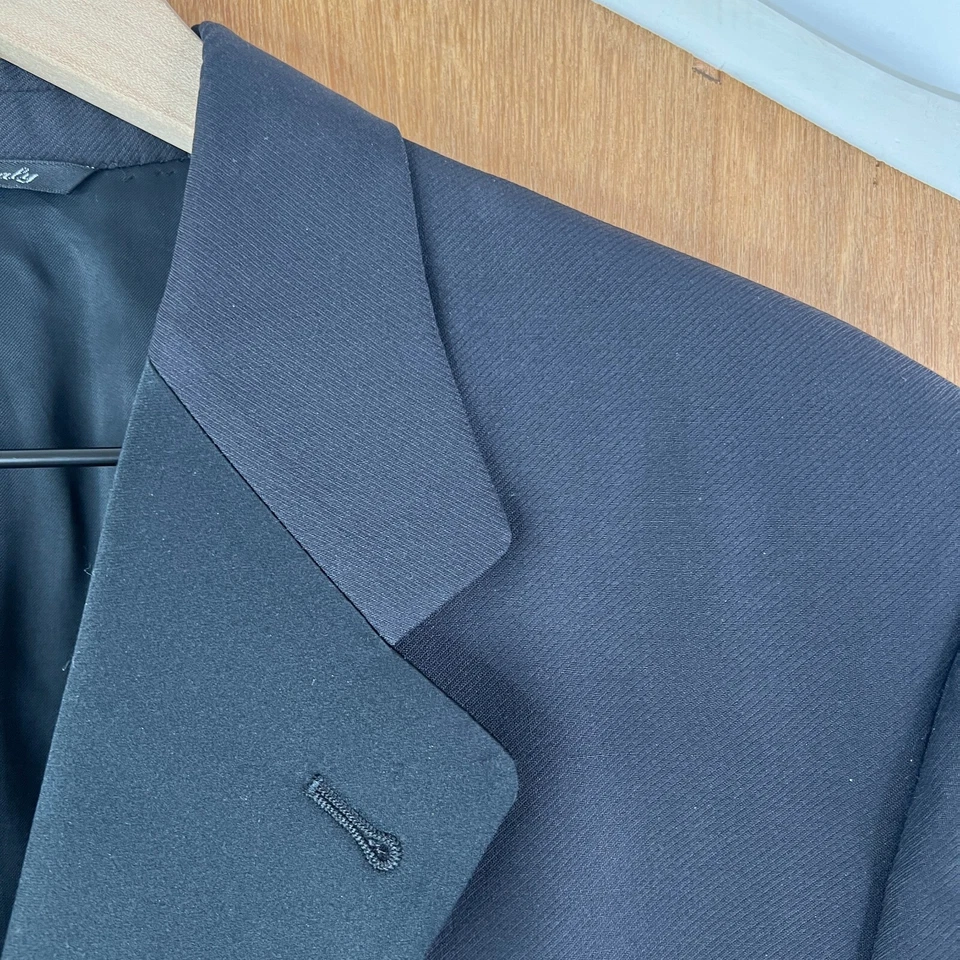 Esmoquin Canali Para Hombres 40S Negro 3 Botones 100% Lana Pantalones Prosporta Lona 30x28 Foto 3 de 4