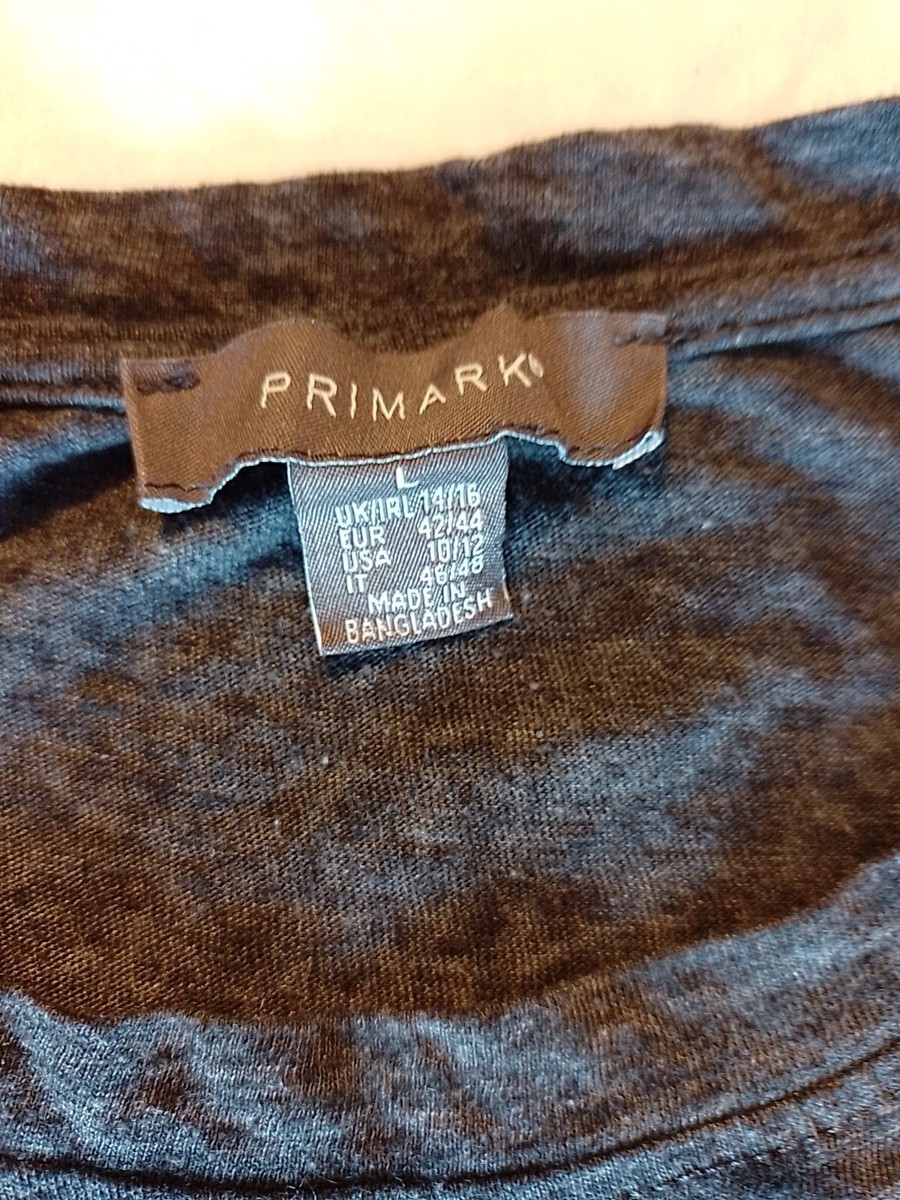 Ladies T Shirt Primark Size L Short Sleeves Grey 23040 View 3