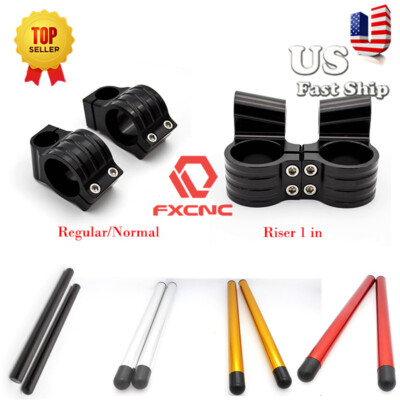 35/37/41/43/50mm Fork Clip On Handlebar Head Tube Mount Clamp Regular/Riser USA