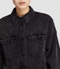 ALLSAINTS Women s Phoebe Cotton Corduroy Shirt In Washed Black Sz US 4