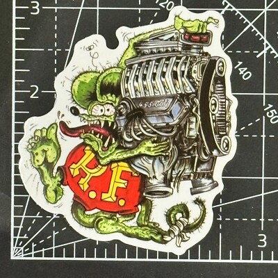 RATFINK ビッグバンク Rat Fink & Racing Engine - Rat Rod Vinyl Decal PVC Sticker Bomb