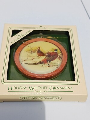 Hallmark 1984 Holiday Wildlife Ornament Ring-Necked Pheasant 3rd in Series W/Box