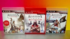 Assassin's Creed III, IV, Brotherhood  - Sony PlayStation 3 PS3 3 Games Complete
