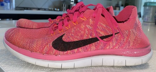 Nike Free 4.0 Flyknit Barefoot Ride Running Run Shoes Pink Sz 7