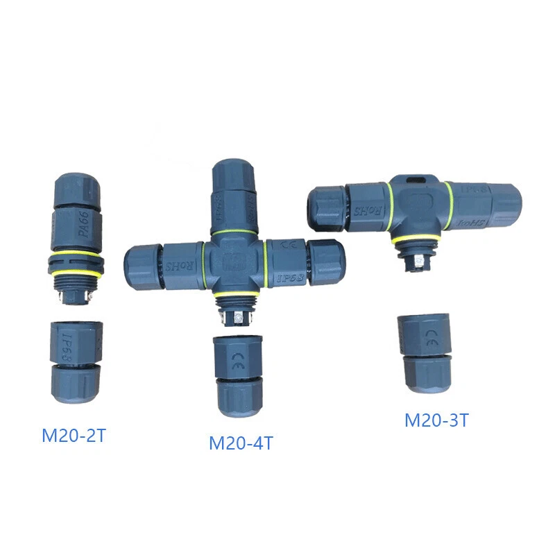 IP67/68 Waterproof Cable T Connector 3 Way 2,3,4,P Wire Outdoor Garden Led Light - Image 2 of 4