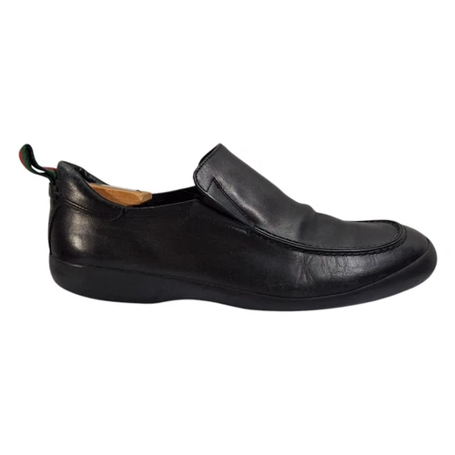 Gucci Mocassino Scarpe Eleganti Nero Pelle Slip On Uomo Taglia 9 DA SOSTITUIRE SUOLE