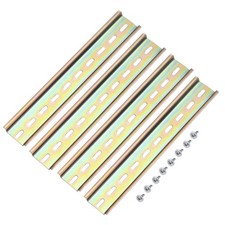 DIN Rail Slotted Iron Mounting Guide 8 " x 1.4 " x 0.3 " Iridescent 4 Pcs