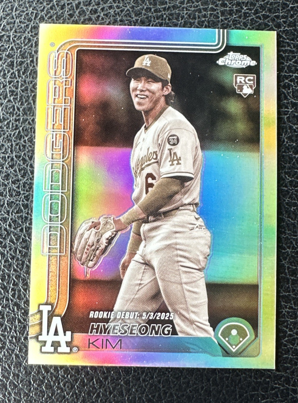 2025 Topps Chrome Update Hyeseong Kim RC Debut Sepia Refractor