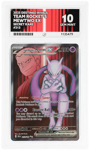 Team Rocket's Mewtwo EX 213/182 - Destined Rivals - Secret Rare - ACE Grade 10