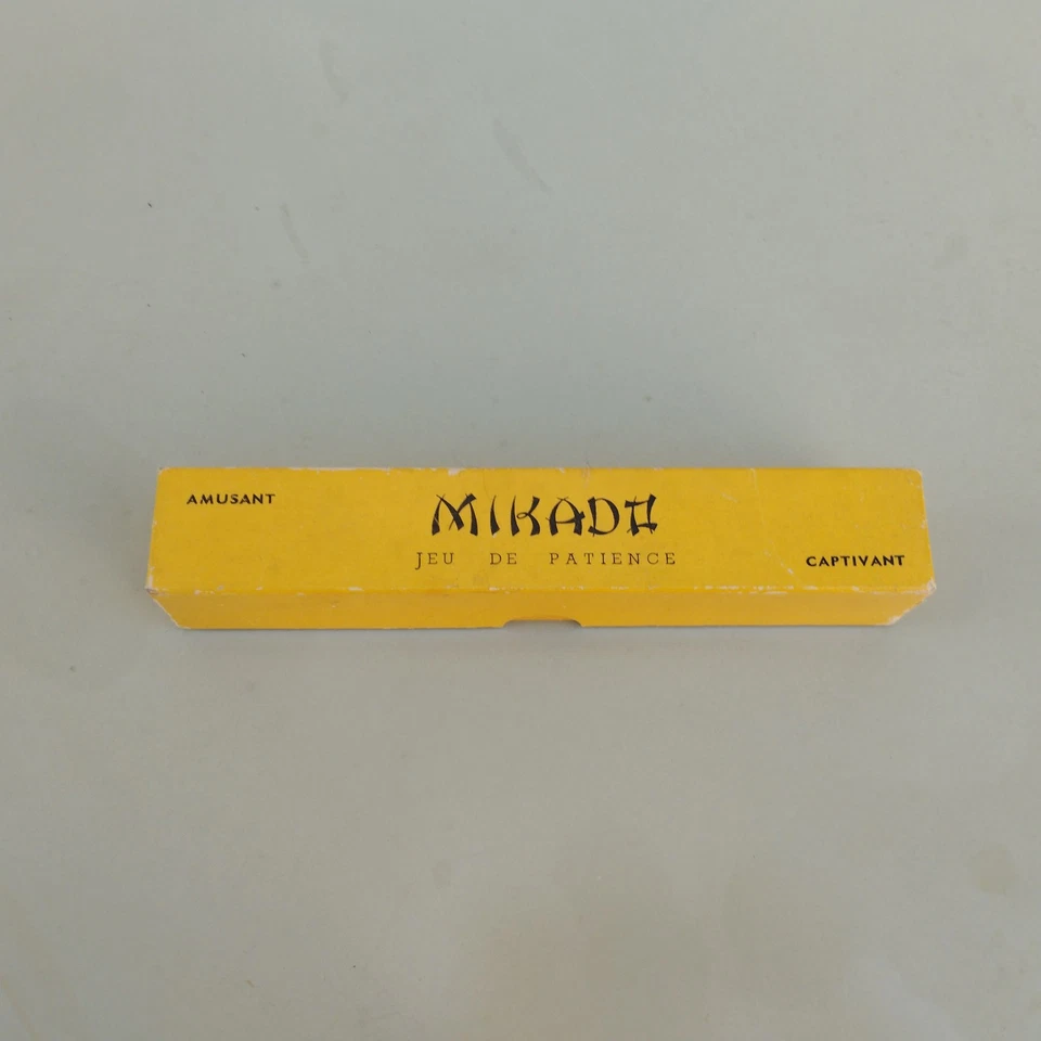 Jeu Mikado ancien – boîte jaune – bâtonnets bois – vintage - Photo 2/2