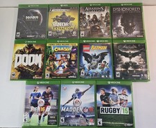 Lot of 11 Microsoft Xbox One Games - Doom, Dishonored, Batman, Crash - Tested image