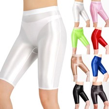 Shorts Sheer Oil Pants Polyamide Sexy Shiny Soft Women Confortable Yoga