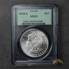 1878-S PCGS MS63 OGH MORGAN SILVER DOLLAR OLD GREEN HOLDER