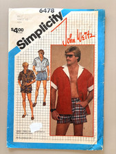 Simplicity Men's Shirt,Beach Jacket,Shorts John Weitz Pattern 6478 Size 46 UNCUT