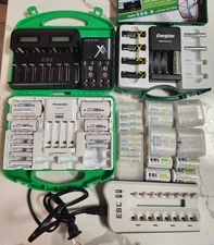 5 battery chargers & rechargeable batteries. EBL Energizer Panasonic AA, AAA, C