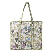 New Quilted Cotton Floral Printed Reversible Large Tote Bag Grocery Shopping Bag