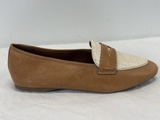 Birdies Vesper Loafers Women's 9 Cappuccino Leather and Raffia Slip-On Comfort