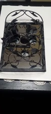Black Metal Tea light Candle Vine Design 3  Candle Holder With Mirror
