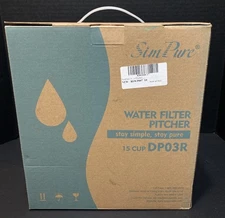 SimPure Water Filter Pitcher 15 Cup DP03R Sealed New Old Stock Brita Compatible
