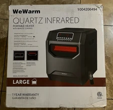 WeWarm 6 Element Quartz Infrared Electric Space Heater w/Remote Black New