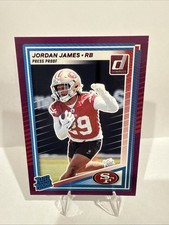 2025 DONRUSS JORDAN JAMES #374 PURPLE PRESS PROOF RATED ROOKIE 49ERS SP