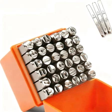 36PCS Metal Stamping Kit Letters and Numbers, 3Mm 1/8" A-Z 0-9 "&" Steel Metal N