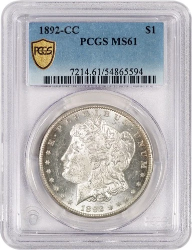 1892 CC Carson City $1 Morgan Silver Dollar PCGS MS61 Uncirculated Key Date Coin