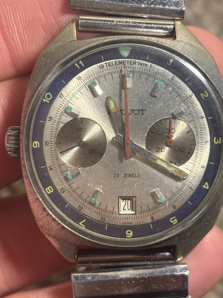 Reloj mecánico vintage Poljot cronógrafo 23 joyas — era soviética Foto 2 de 4