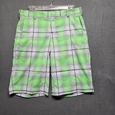Nike Golf Tour Performance Dry Fit Plaid Shorts Men's Sz 32 11 Inseam