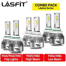 LASFIT 9005 9006 9145 LED Headlight High Low Beam Fog Light Bulb 6000K White 6x